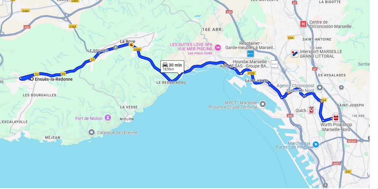 Se rendre dans notre imprimerie depuis Ensuès-la-redonne